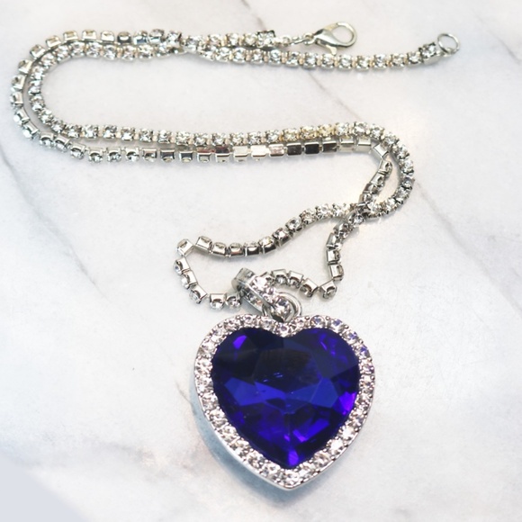 💙💎 “Le Cœur de la Mer” Titanic - “Heart of the Ocean” 925 Silver Necklace 💙💎 - Picture 3 of 14